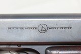 Post-WW I Deutsche Werke ORTGIES 6.35x16mm Hammerless SEMI-AUTO Pistol C&RType Given to EVA BRAUN by the Führer w/HOLSTER - 6 of 21