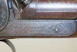 PRESTON, ENGLAND JAMES BURROW 12 Gauge SxS Percussion SHOTGUN BRITISH Antique DAMASCUS BARRELS, ENGRAVING, BLACK POWDER - 14 of 23