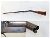 PRESTON, ENGLAND JAMES BURROW 12 Gauge SxS Percussion SHOTGUN BRITISH Antique DAMASCUS BARRELS, ENGRAVING, BLACK POWDER - 1 of 23