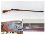 WHEELING, WEST VIRGINIA T. HUGHES FRONTIER LONG RIFLE Tiger Striped Maple .38 Caliber Full-Stock Pioneer Rifle - 1 of 20