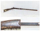 1850s ENGRAVED Antique .30 Perc. Small Caliber Long Rifle FRONTIER/HOMSTEAD HALF STOCK, BACK ACTION Rifle with GOLCHER LOCK - 1 of 19
