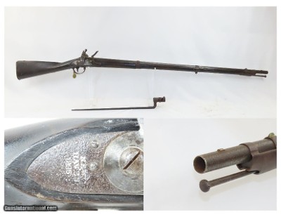c1836
ELI WHITNEY US Model 1816/22 FLINTLOCK Musket .69 NEW HAVEN
Antique One of 24,000 Muskets Produced, with SOCKET BAYONET