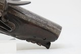 Carved Stock FRENCHAntiqueFLINTLOCK DOUBLE BARREL .40 Caliber 3” Pistol c1800 “Life Preserver” - 11 of 12