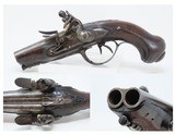 Carved Stock FRENCHAntiqueFLINTLOCK DOUBLE BARREL .40 Caliber 3” Pistol c1800 “Life Preserver” - 12 of 12