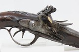 Carved Stock FRENCHAntiqueFLINTLOCK DOUBLE BARREL .40 Caliber 3” Pistol c1800 “Life Preserver” - 10 of 12