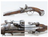 Antique European FLINTLOCK Pistol DOUBLE BARREL Side by Side SxS .54 Caliber Likely French Twin Barreled Sidearm - 1 of 15