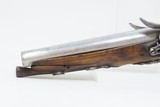 Antique European FLINTLOCK Pistol DOUBLE BARREL Side by Side SxS .54 Caliber Likely French Twin Barreled Sidearm - 4 of 15