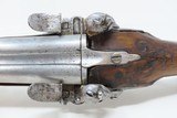 Antique European FLINTLOCK Pistol DOUBLE BARREL Side by Side SxS .54 Caliber Likely French Twin Barreled Sidearm - 6 of 15