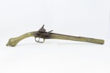 METAL Balkan RAT-TAIL Stocked .62 MIQUELET Flintlock Greece Bosnia Albania
Circa 1750-1800 ENGRAVED All Metal Flintlock Pistol - 2 of 16