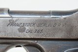 c1920s mfr. WEIMAR Era FRANZ STOCK 7.65x17mm .32 ACP Pistol Germany WW2 C&R Finely Crafted German .32 ACP Sidearm - 7 of 18
