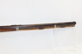 1850s PENNSYLVANIA LONG RIFLE WE ROBBINS .45 Engraved German Silver Antique HALF STOCK Rifle with P.S. NEWTON Lock - 5 of 19
