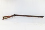1850s PENNSYLVANIA LONG RIFLE WE ROBBINS .45 Engraved German Silver Antique HALF STOCK Rifle with P.S. NEWTON Lock - 2 of 19