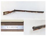 1850s PENNSYLVANIA LONG RIFLE WE ROBBINS .45 Engraved German Silver Antique HALF STOCK Rifle with P.S. NEWTON Lock - 1 of 19