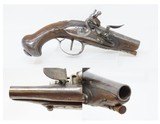 Early-1800 ENGRAVED & CARVED French FLINTLOCK Pocket Pistol Panoply Antique Short Range SELF DEFENSE Pistol - 1 of 16