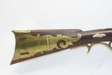 RUNNING STAG MOUNTAINS ENGRAVED KENTUCKY LONG RIFLE .34 Frontier KY Antique “H R” Signed Barrel; FAHNESTOCK Lock - 3 of 21