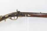 RUNNING STAG MOUNTAINS ENGRAVED KENTUCKY LONG RIFLE .34 Frontier KY Antique “H R” Signed Barrel; FAHNESTOCK Lock - 4 of 21