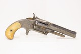 ENGRAVED, MOTHER OF PEARL SMITH & WESSON No. 1-1/2 .32 Revolver S&W Antique c1870s Ornate Pocket Sidearm - 14 of 17