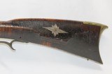 UNION, SNYDER COUNTY PENNSYLVANIA Antique JOE LONG .52 FLINTLOCK LONG RIFLE Silver Star Inlaid with Carved Stock - 16 of 20