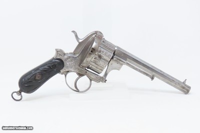 LARGE 10-SHOT 11MM PINFIRE JOSEPH CHAINEUX BREVETE Revolverc1860s Antique Mid-19th Century HIGH CAPACITY Revolver - Image 17 of 20
