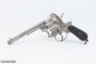 LARGE 10-SHOT 11MM PINFIRE JOSEPH CHAINEUX BREVETE Revolverc1860s Antique Mid-19th Century HIGH CAPACITY Revolver - Image 2 of 20