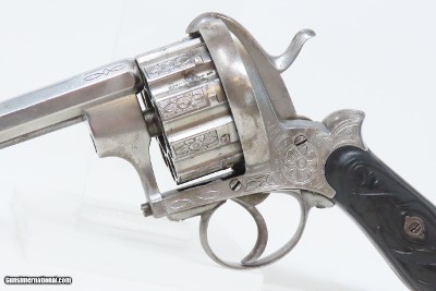 LARGE 10-SHOT 11MM PINFIRE JOSEPH CHAINEUX BREVETE Revolverc1860s Antique Mid-19th Century HIGH CAPACITY Revolver - Image 4 of 20