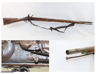 British BROWN BESS Flintlock Musket NAPOLEONIC WARS Imperial Colonial Antique TOWER Marked WAR OF 1812 w/ LEATHER SLING