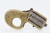 Scarce “MY FRIEND” 7-SHOT .22 KNUCKLE DUSTER Revolver ENGRAVED 1874 Antique NICE 1870s Era BRASS KNUCKLER- PISTOL Combination - 10 of 12