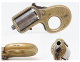 Scarce “MY FRIEND” 7-SHOT .22 KNUCKLE DUSTER Revolver ENGRAVED 1874 Antique NICE 1870s Era BRASS KNUCKLER- PISTOL Combination