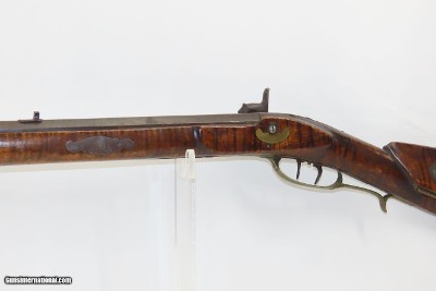 CHAMBERSBURG SCHOOL PENNSYLVANIA LONG RIFLE ABRAHAM SCHWEITZER .50Antique Franklin County, PA Striped Maple Stock Silver Eagle - Image 19 of 22