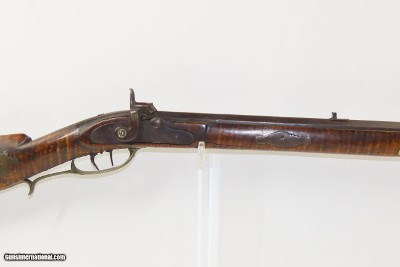 CHAMBERSBURG SCHOOL PENNSYLVANIA LONG RIFLE ABRAHAM SCHWEITZER .50Antique Franklin County, PA Striped Maple Stock Silver Eagle - Image 4 of 22