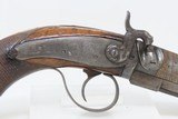 DURS EGG SIDEHAMMER .66 MANSTOPPER Pistol Belt Hook DAMASCUS BARREL Antique c1850 LARGE BORE Concealable Pistol - 4 of 18