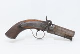 DURS EGG SIDEHAMMER .66 MANSTOPPER Pistol Belt Hook DAMASCUS BARREL Antique c1850 LARGE BORE Concealable Pistol - 2 of 18