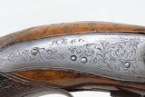 DURS EGG SIDEHAMMER .66 MANSTOPPER Pistol Belt Hook DAMASCUS BARREL Antique c1850 LARGE BORE Concealable Pistol - 6 of 18