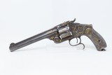 GOLD DAMASCENE SMITH & WESSON .44 RUSSIAN Revolver S&W c1870s 7 1/4”Antique Unique Custom Floral Scroll Inlays - 2 of 16