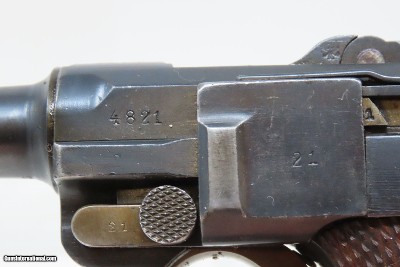 DÜSSELDORF POLICE 1915/1920 DOUBLE DATE LUGER Pistol DWM 9x19mm WWIII C&R “S.D.IV.1438” Marked WWI Sidearm w/ WWII HOLSTER - Image 9 of 25