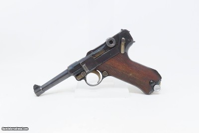 DÜSSELDORF POLICE 1915/1920 DOUBLE DATE LUGER Pistol DWM 9x19mm WWIII C&R “S.D.IV.1438” Marked WWI Sidearm w/ WWII HOLSTER - Image 5 of 25