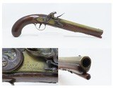 c1813 BRASS OCTAGONAL BARREL KETLAND FLINTLOCK Mountain Man Pistol
Antique With Birmingham Proofs and Tombstone Trademark - 1 of 19