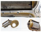 c1874 7-SHOT .22 JAMES REID Friend KNUCKLE DUSTER Revolver ENGRAVED Antique BRASS KNUCKLE - PISTOL COMBO - 1 of 13