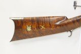 CORNISH, NEW HAMPSHIRE D.H. HILLIARD .36 Underhammer Maple Peep Sight Rifle BEAUTIFULLY ENGRAVED New England INLAID Rifle - 3 of 18