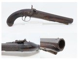 Early 1800s EUROPEAN Antique .79 Percussion Conversion RIFLED “MANSTOPPER”OFFICER’S STYLE Short Range SELF DEFENSE Pistol - 1 of 16
