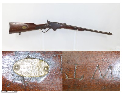 1860 SPENCER CAVALRY CARBINE .52 CARTOUCHE CIVIL WAR FRONTIER Antique With Clear Cartouches & Intriguing Adornments