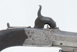 CASED, ENGRAVED BRACE of BELTHOOK PISTOLS .485 British Antique In Fitted Velvet Lined Case with Accoutrements - 9 of 25