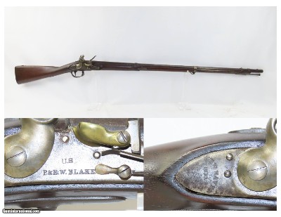 c1830 WHITNEY-BLAKE US Model 1816 FLINTLOCK Musket
.69 Smoothbore
Antique MEXICAN-AMERICAN WAR/CIVIL WAR Flintlock Made in 1830