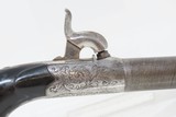 BRACE of ENGRAVED DAMASCUS Barrel POCKET Pistols 50 Boxlock Belgian Antique EBONY GRIPPED, FOLDING TRIGGER 1800s - 17 of 25