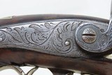 ENGRAVED Antique Belgian DERINGER .38 Percussion Pistol RIVERBOAT GAMBLERCALIFORNIA GOLD RUSH Era Pistol w/SILVER INLAYS - 6 of 17