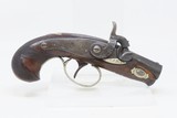 ENGRAVED Antique Belgian DERINGER .38 Percussion Pistol RIVERBOAT GAMBLERCALIFORNIA GOLD RUSH Era Pistol w/SILVER INLAYS - 2 of 17