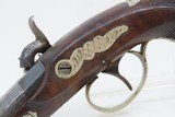 ENGRAVED Antique Belgian DERINGER .38 Percussion Pistol RIVERBOAT GAMBLERCALIFORNIA GOLD RUSH Era Pistol w/SILVER INLAYS - 16 of 17