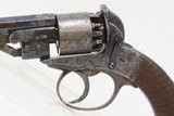 BEAUTIFULLY ENGRAVED, Cased JAMES BEATTIE Revolver English Antique Early Double Action Percussion Revolver - 9 of 23
