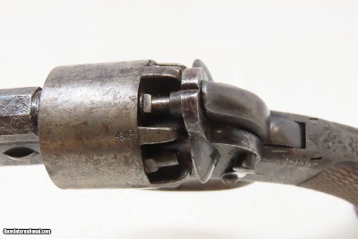BEAUTIFULLY ENGRAVED, Cased JAMES BEATTIE Revolver English Antique Early Double Action Percussion Revolver - Image 12 of 23