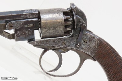 BEAUTIFULLY ENGRAVED, Cased JAMES BEATTIE Revolver English Antique Early Double Action Percussion Revolver - Image 9 of 23